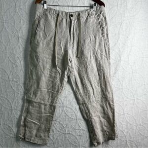Club Room Linen Pants Womens Large 36x26 Beige Lightweight 100 Linen Chino Pants